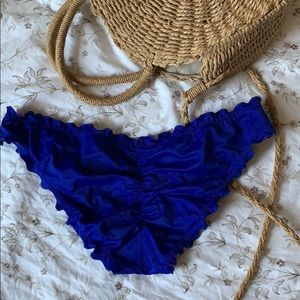 VS💙BLUE ruffled cheeky bikini bottoms